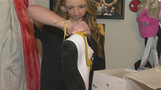 14-year-old Ankeny cancer survivor designs shoes for Iowa WBB