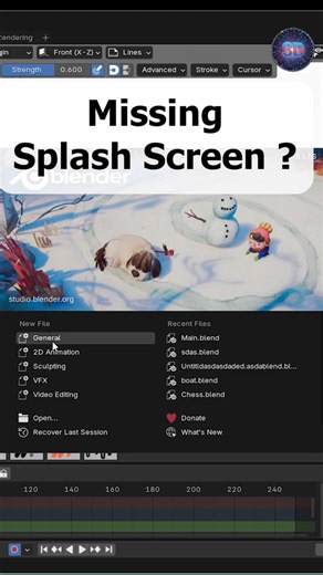إظهار قايمة الـ Splash لو اختفت 🔥 | Blender