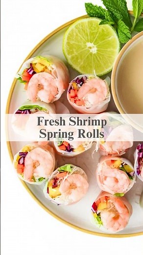Fresh Shrimp Spring Rolls with Creamy Honey-Lime Dip!