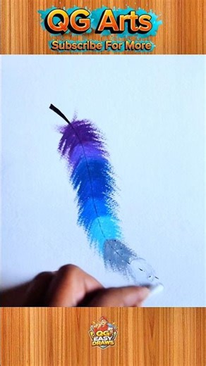 Beautiful Feather Drawing 🪶✨ Easy & Satisfying Coloring #shorts#drawing #easydrawing #art
