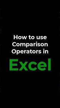 Excel Comparison Operators Explained for Beginners | Excel formual Equal To, Greater or Less Than