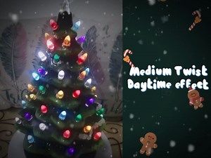 Ceramic Christmas Tree Replacement Lights/Bulbs, Ceramic Tree Medium Multicolor Twist Light Ornaments(117 Bulbs+5 Topper Star)