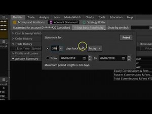Selecting Date Range on ThinkorSwim Before Exporting Trades