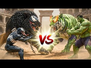 🦁 Legendary Venom Lion 🆚 Savage Hulk Wolf ⚔️🐺 | Epic Arena Showdown | Who Will Win?