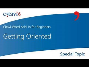 Citavi 6 Word Add-In: Getting Oriented (2)