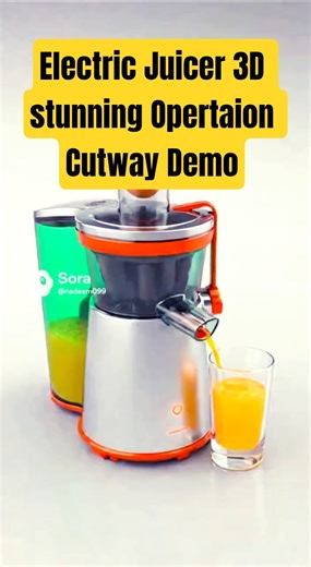 Stunning 3D Electric Juicer Animation Vibrant Operation Cutaway Demo #automatedsolutions#automobile