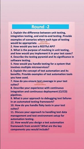 2024 - Amazon Interview Questions for SDET / QA Automation Engineers