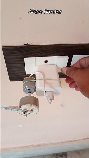 DIY Rotating LED Light Using DC Motor & Old Charger • #shorts #dcmotor
