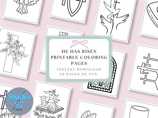 He is Risen Coloring Pages | Biblical Easter | Christian Activity for Kids | Digital Download - Etsy