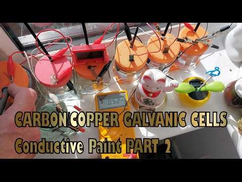 Carbon Copper Galvanic Cells with Conductive Paint PART 2