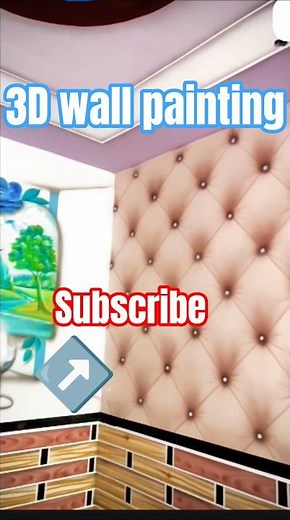 Beautiful 3D wall painting Design.#shorts #diy#homedecorideas #wallpainting #interiordesign