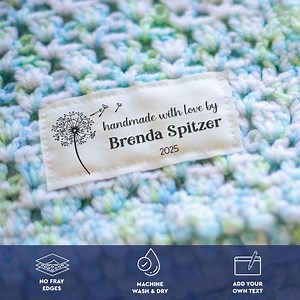 Cotton Sewing Label Set Customized With Your Text, Large Quilting Label, Quilt Patch, Handmade Fabric Label, Blanket Tag, Personalized -RE02 - Etsy