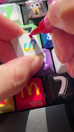 Drawing PlayStation logo on the keyboard #art #tiktok #trending #shorts #playstation #logo #keycaps