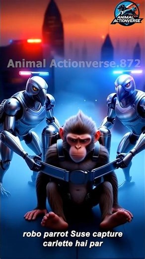 Jetpack Monkey vs Robo Parrot Police | High Speed Sky Chase Action Story