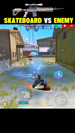 SKATEBOARD Vs ENEMY | GARENA FREE FIRE #carryprince99 #rai #freefire #shorts