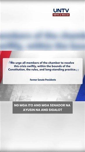 Ex-Senate presidents, nanawagan sa mga senador na ayusin na ang gulo sa Senado