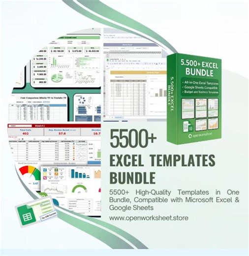 5500  Excel Templates Bundle: Business Toolkit (digital Download) - Etsy