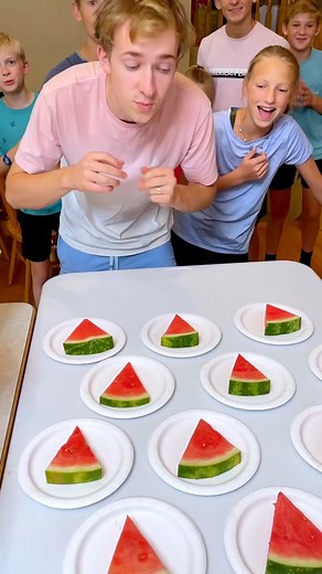 The Watermelon Biting game 🍉 Kids and family play summer table game with watermelon for funny prizes. (for entertainment purposes only 🎬 This video was produced by Network Media and Benson Bros | The Scene Machine