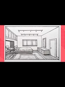 How to Draw a Bedroom in 1-Point Perspective