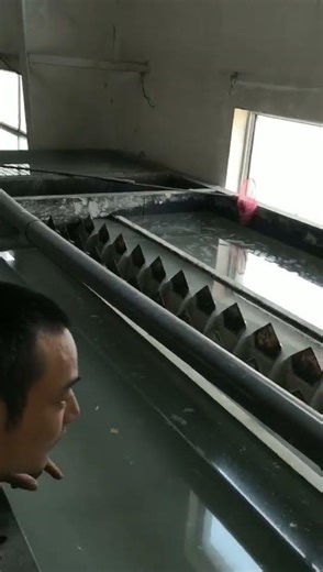 fiber glass factory waste water treatment 玻璃钢废水斜管沉淀池工作视频