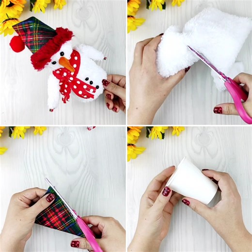 4.6K views · 12 reactions | Step by step tutorial on how to make a very cute snowman from paper cups ⛄ ☃️ ☃️ | Her Telden Elişleri | Facebook