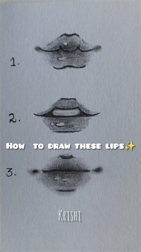 How to Draw Lips(3 ways)💋 #drawing #howtodraw #lips #tutorials #art #sketch #short #fyppppp #fypシ