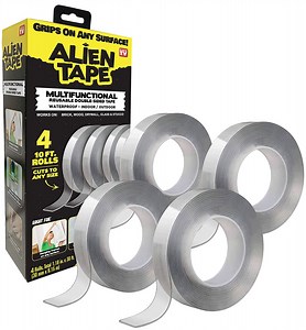 Alien Tape Nano Tape Multipurpose, Removable Adhesive Transparent Flex Grip Mounting Double Sided Tape 4 Rolls