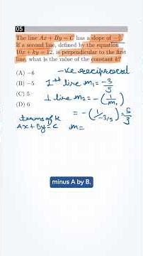 SAT Math Parallel And Perpendicular Line Drill: Problem 5/5 #shorts #satexam #satmath