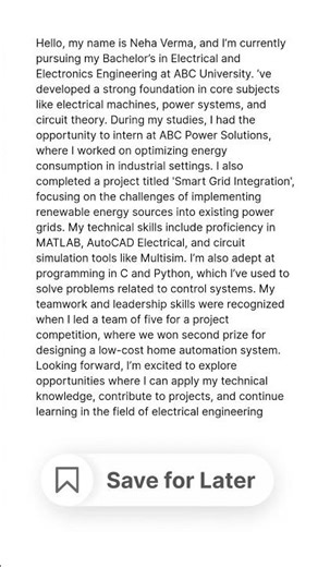 Perfect Self-Introduction Template for EEE Students