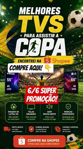 PROMOÇÃO DE TVS 50/55/65 POLEGADAS 📺 COMPRE AQUI! #copadomundo #copadobrasil #copalibertadores #2026