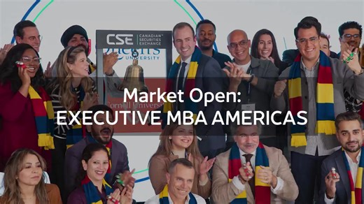 Today, the Canadian Securities Exchange (CSE) welcomed participants from the Cornell–Queen’s Partnership Executive MBA Americas (EMBA) Class of 2027 to a holiday-themed market open at CSE headquarters in downtown Toronto. ��� The festive opening coincided with the cohort’s residential session in Toronto and celebrated the spirit of collaboration, leadership, and global connection that defines the EMBA Americas program. Delivered through a joint partnership between Queen’s University and Cornell 