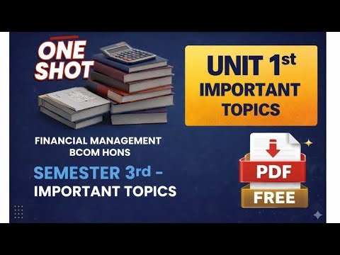 DU SOL BCom (Hons) Financial Management Unit 1 | Most Important Topics/Questions | Free PDF