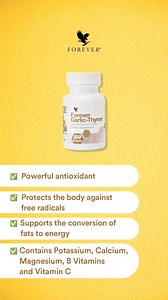 It's time to fight against oxidative stress with a one-two punch of garlic and thyme. Forever Garlic-Thyme® is an odourless, easy-to-take soft gel that promotes cardiovascular health and enhances immunity. #garlic #thyme #supplement | Forever Living Products Southern Africa