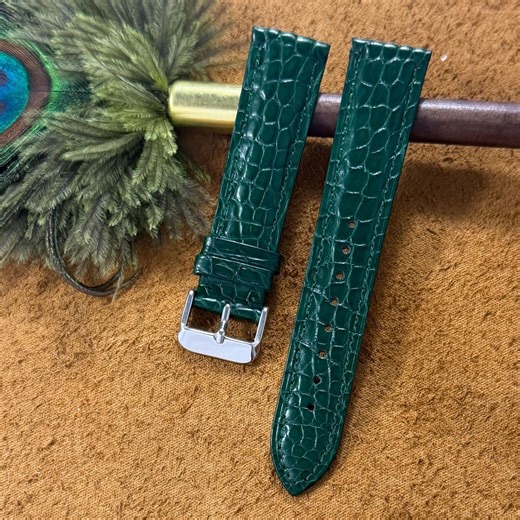 Dark Green Alligator Leather Watch Strap, Crocodile Grain Luxury Handmade Replacement Band 12mm-22mm for Men Women - Etsy