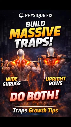 Grow Massive Traps Fast | Best Barbell Exercises #physiquefix