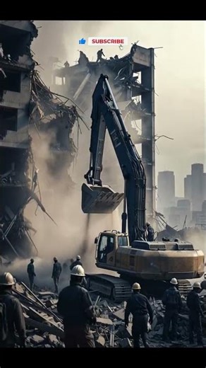 Giant Excavator Demolishing a High-Rise Building – Kids’ Construction Experience #automobile