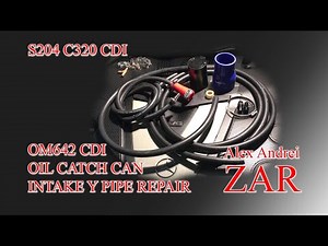 OM642 Oil Catch can install Intake Y pipe repair / Airbox "antlers" repair procedure