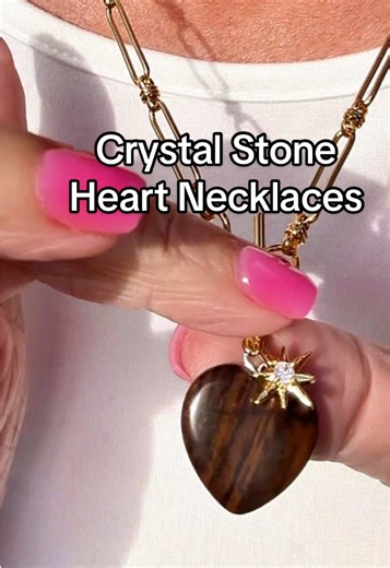 Heart Crystal Stone Necklace for Valentine's Day Gift