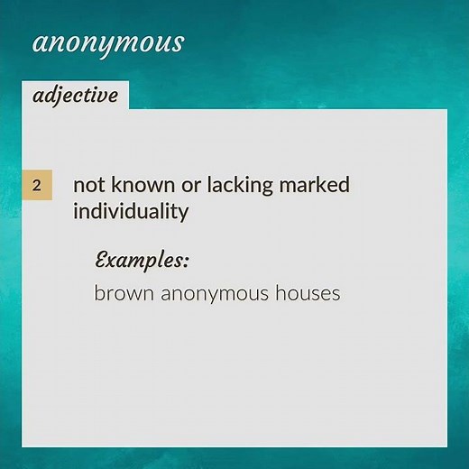 Anonymous | meaning of Anonymous