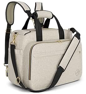 Mellories 4 in 1 Convertible Diaper Bag Tote for Baby Boys and Girls - Converts into Diaper Backpack, Baby Tote, Stroller and Crossbody Diaper Bag - Beige Baby Travel Bag - Gift for Mom