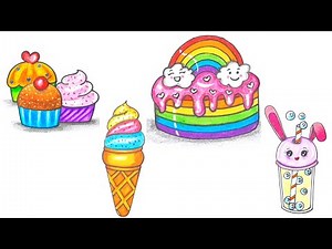 How to Draw Cake Pops Easy, Draw Cartoon Food