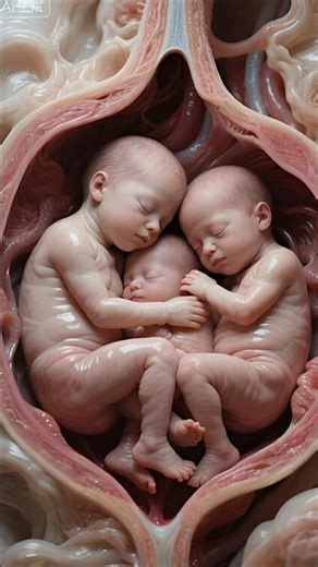 Incredible Triplets Moving Together Inside the Mother’s Womb