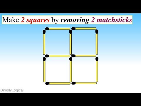 Can you Remove Just Two Matchsticks so that only Two Squares remain ? || Matchstick Puzzles