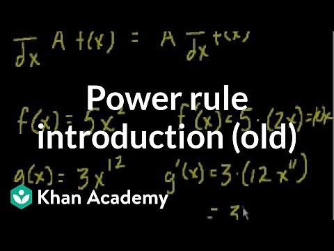 Power rule introduction (old) | Taking derivatives | Differential Calculus | Khan Academy