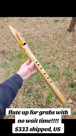 I've decided to add a flute to the most recent builds! this will most likely be a common thing every month. Featured flute: key of E minor pentatonic, healing flute, tuned to 432hz. made from black limba with butternut and canarywood bird. tied down with yellow deerskin. inlay of crushed blue howlite turquoise. $333 shipped, US only. Sound sample with no effect on the last slide. Med hands req'd, not suitable for small hands. This will be offered thru DM only first come first served! #naf #nativ