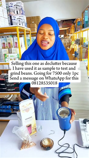 Decluttering!!!!! Fastest finger! Selling this one as declutter because I have used it as sample to test and grind beans. Going for 7500 only 1pc Send a message on WhatsApp for this 08128535018 | Sherifat Adeleke-Aroyehun