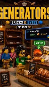 WHY BAKE ONLY WHEN NEEDED?Module: Generators #pythontutorial #codeblocks #bricksandbytes