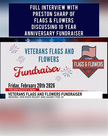 KRCR News Channel 7 on Instagram: "Veterans Flags and Flowers is hosting a fundraiser to celebrate its 10-year anniversary later this month. Preston Sharp, the founder of the organization, says they are branching out to a total of forty-two states on Veterans Day and Memorial Day, and says the money being raised will help send flags and flowers to the gravesites of veterans across those states. Click the link in the bio to read more."