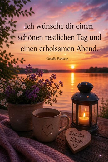 Ich wünsche dir einen schönen restlichen Tag und einen #GenießDenAbend​#Abendgrüße​#EntspannungPur​