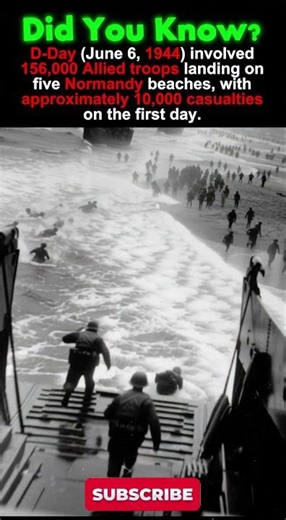 D-Day Invasion – 156,000 Troops, 10,000 Casualties #WW2 #DDay #HistoryShorts #WarFacts #worldwar2